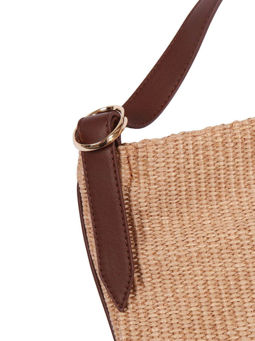 Claudio Orciani Woven Brown Leather Handbag