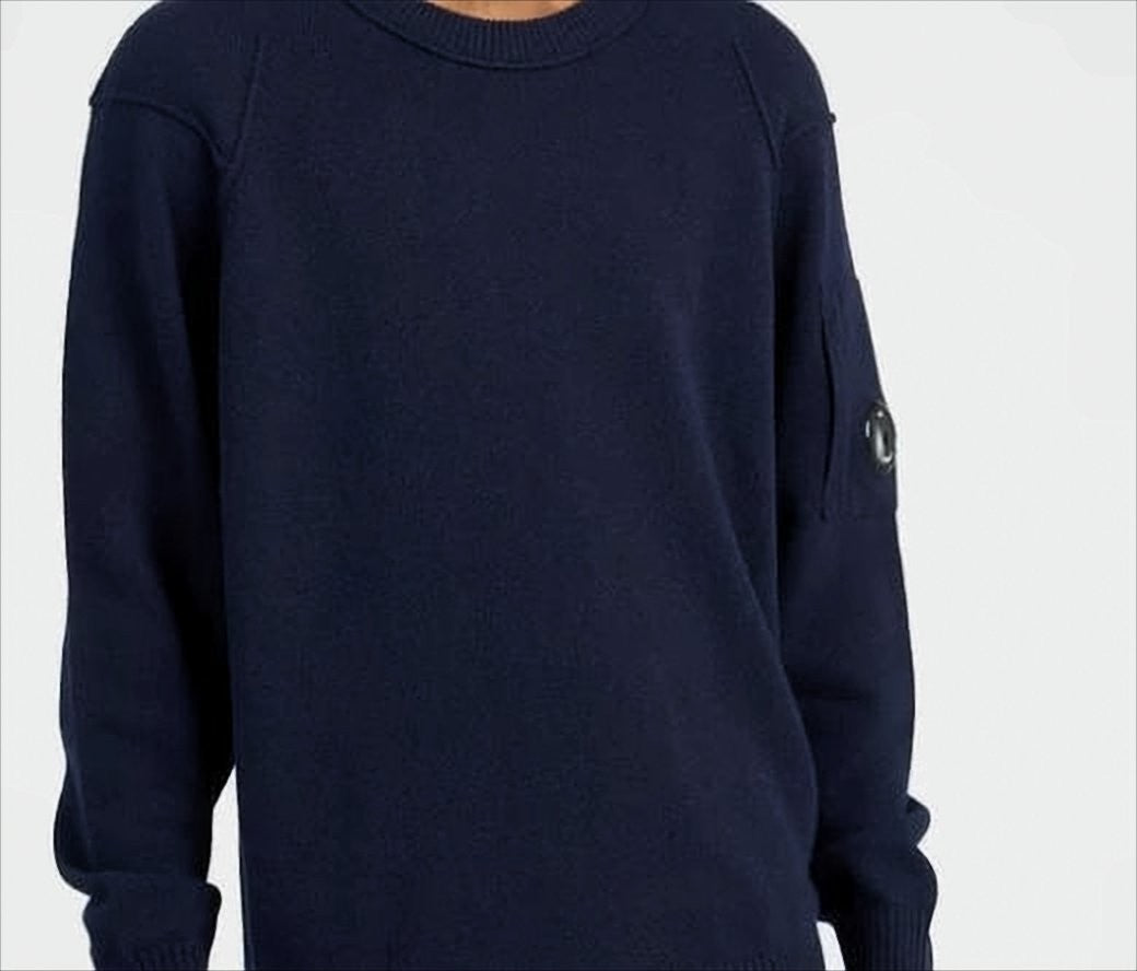 C.P. Company Deep Navy Wool Blend Crewneck Sweater