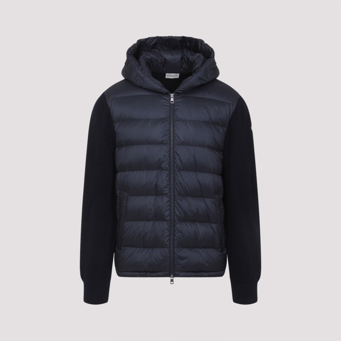 Moncler Insulated Front Jacket With Knitted Sleeves