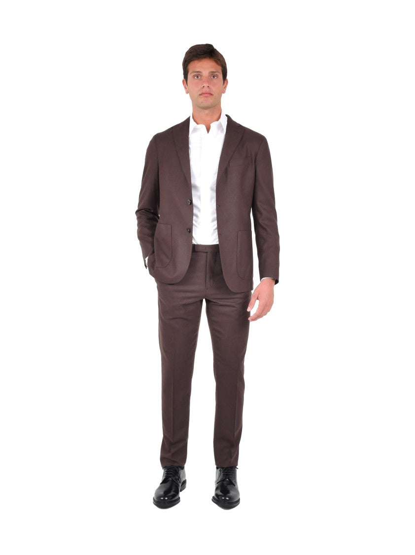 Boglioli Brown Virgin Wool Suit With Tailored Blazer