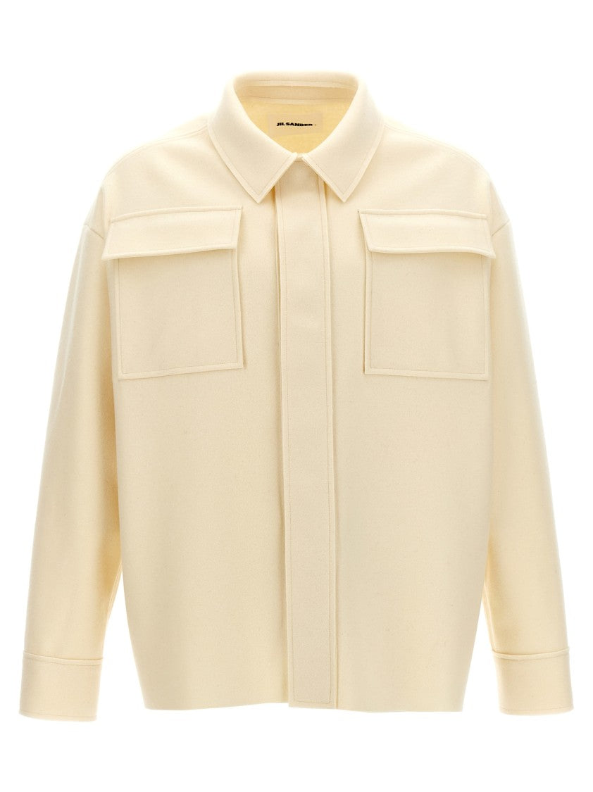 Jil Sander Wool Blend Shirt With Button Closure And Pocket Details
