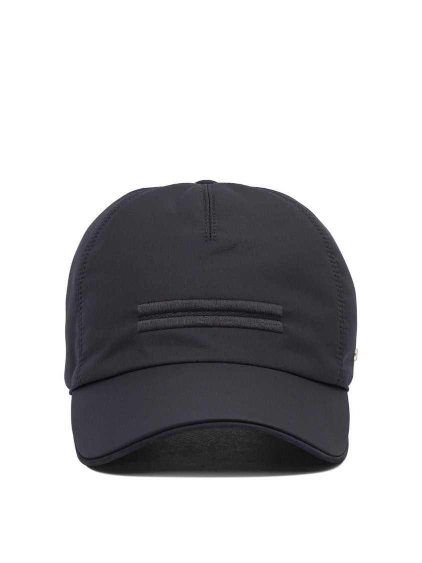 Zegna Structured Black Cap With Adjustable Strap