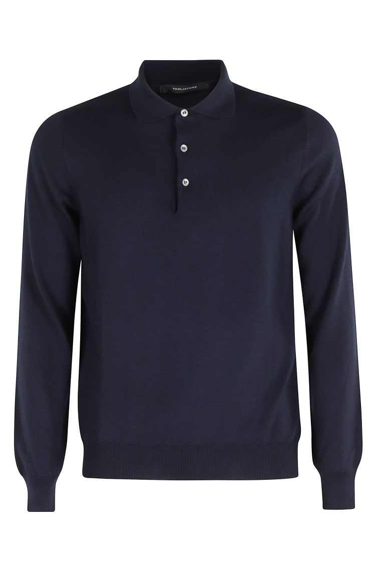 Tagliatore Refined Wool Polo Shirt With Classic Collar