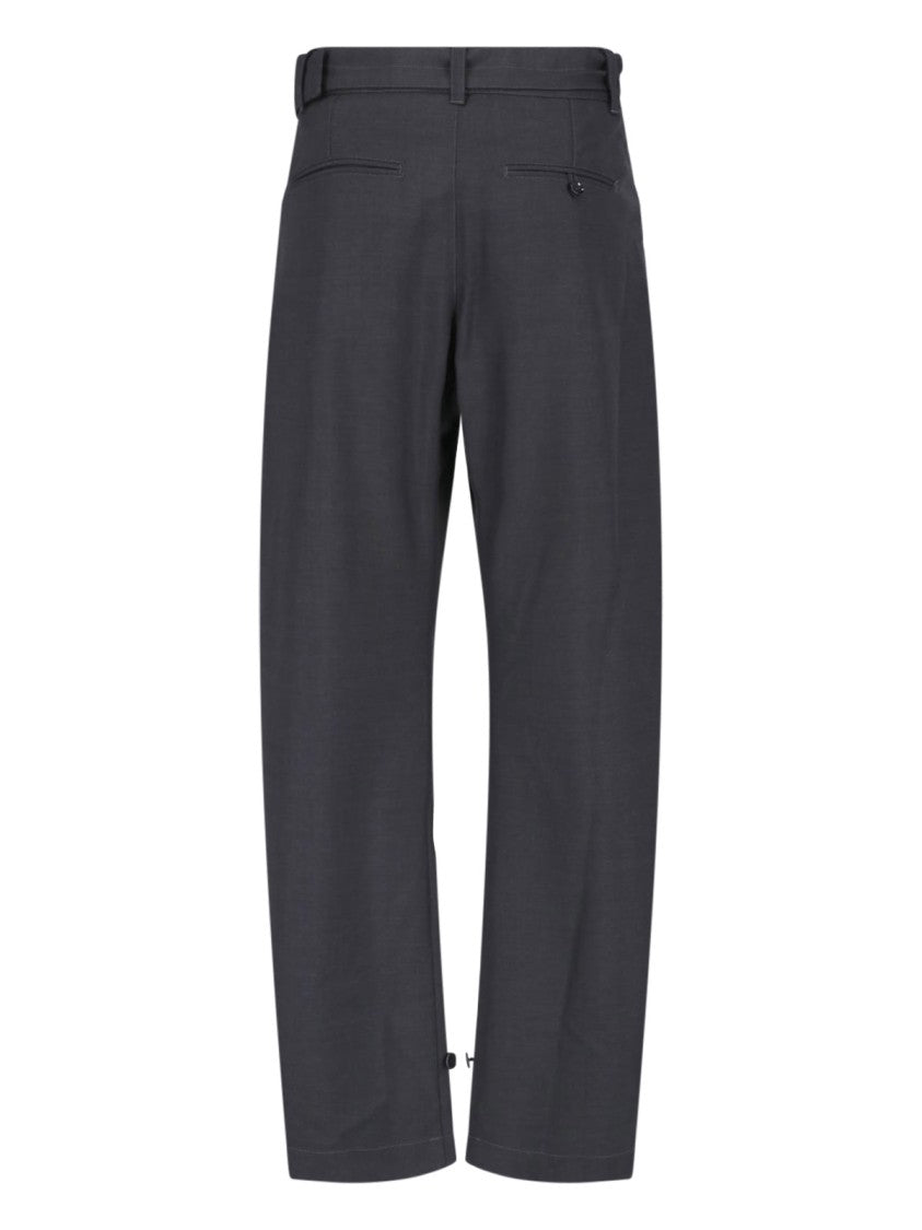 Lemaire Black Cropped Wide-Leg Adjustable Trousers