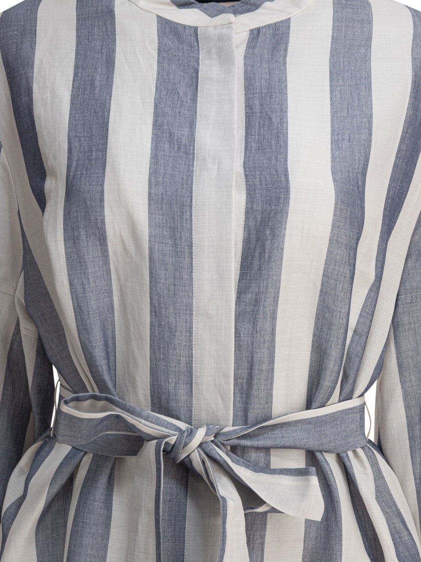 Max Mara Refined Midi Dress With Vertical Stripes
