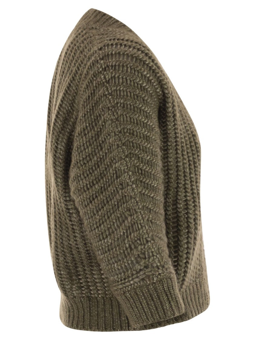 Peserico Wool And Alpaca Mesh Cardigan