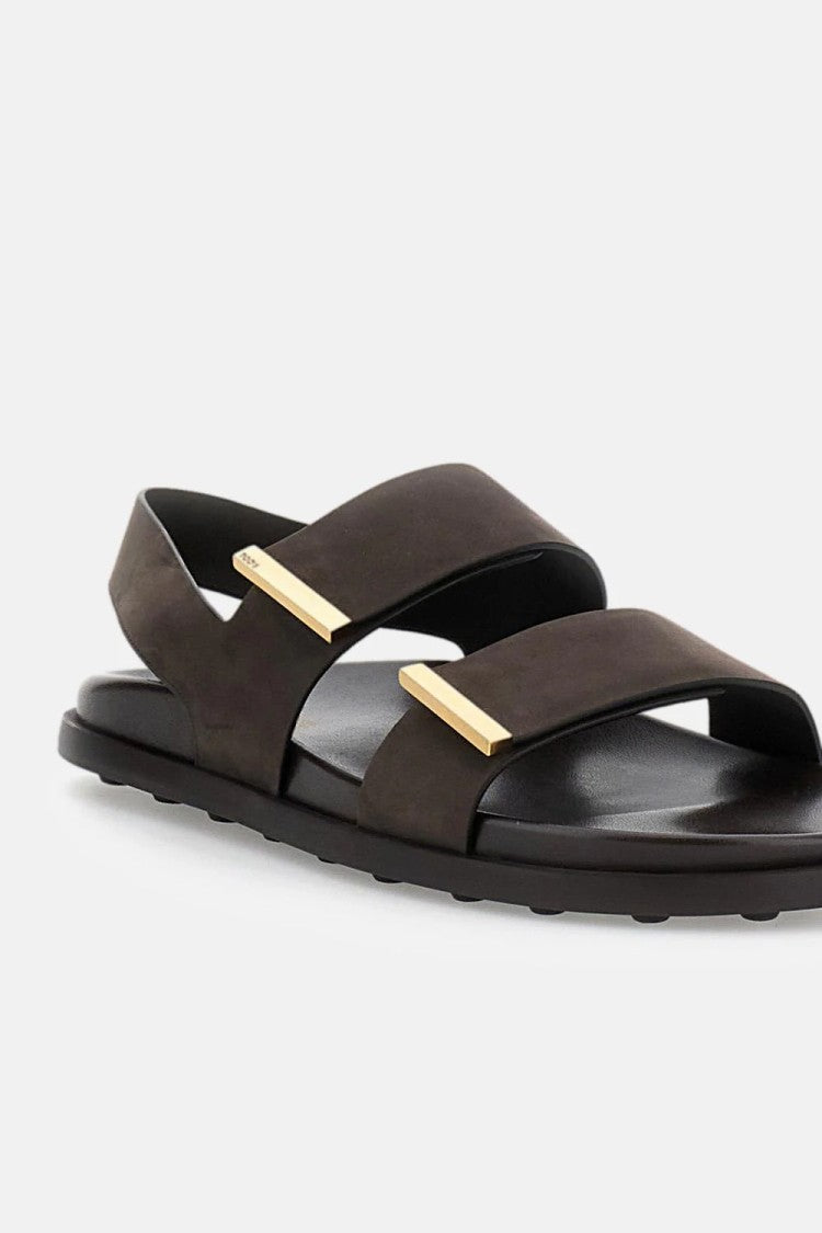 Tod's Refined Flat Sandals With Gold-Tone Accents