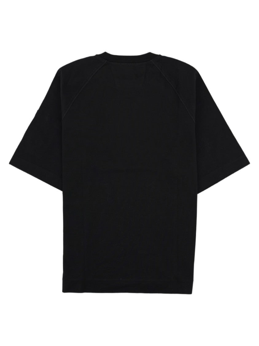 C.P. Company Black Minimal Logo Relaxed Fit Cotton T-Shirt