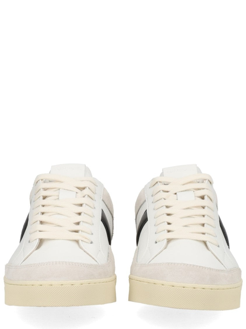Tom Ford White Striped Black Heel Sneakers