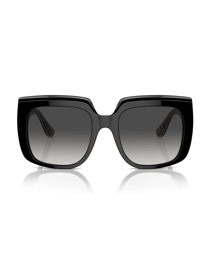 Dolce & Gabbana Square Frame Sunglasses With Leopard Print Detail