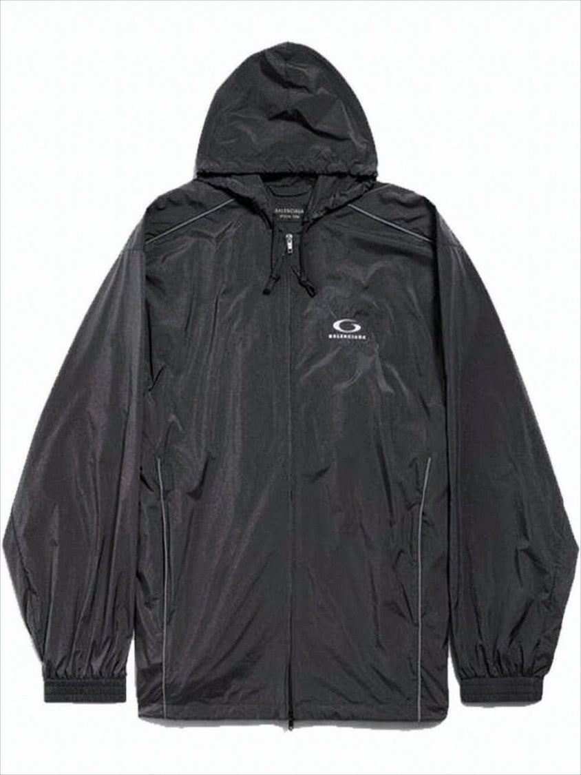 Balenciaga Hooded Lightweight Jacket With Reflective Details
