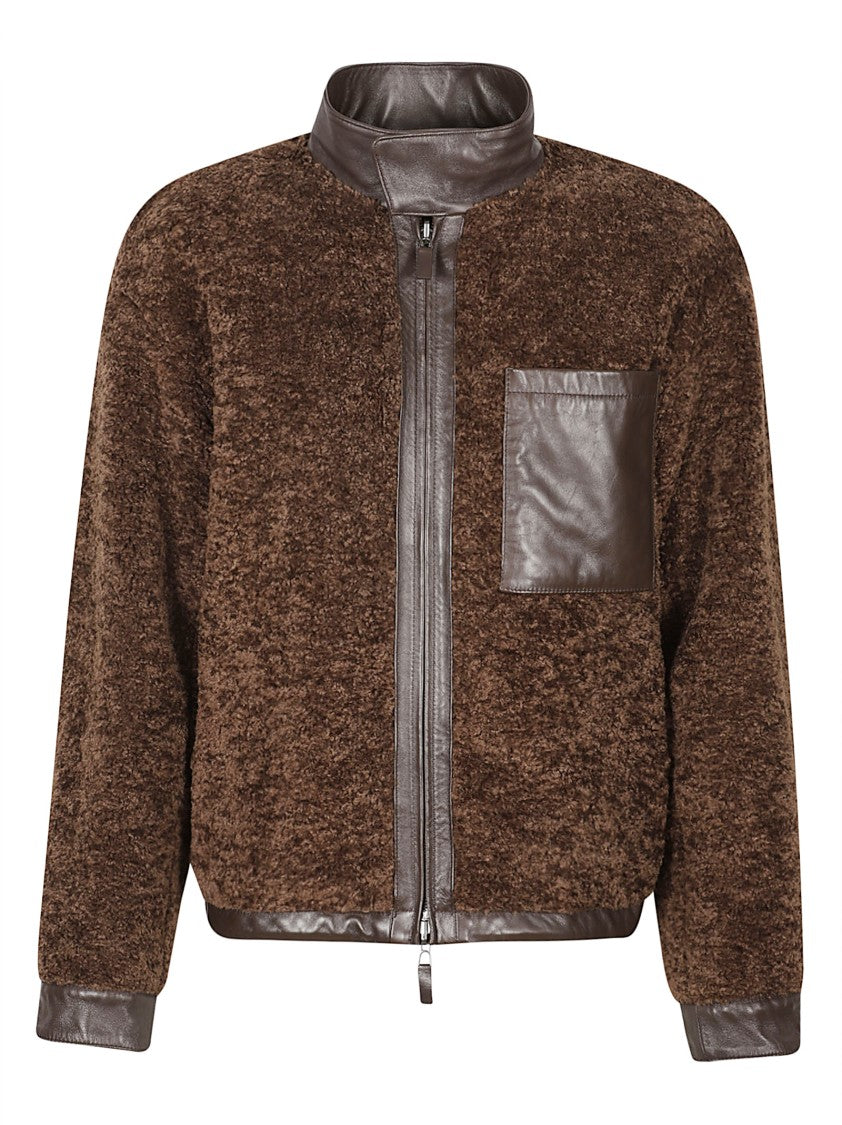 Emporio Armani Reversible Brown Lamb Leather Casual Jacket
