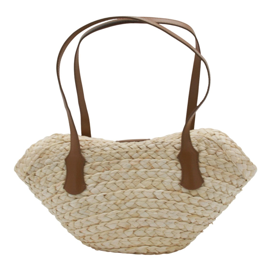 Dolce & Gabbana Natural Braided Woven Bag With Gold Accent