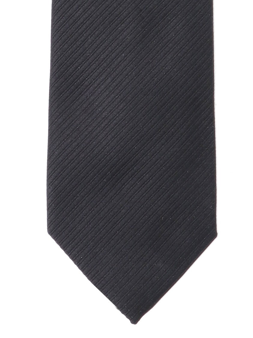 Tom Ford Subtle Ribbed Black Tie With Sleek Design