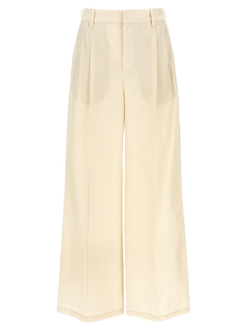 Brunello Cucinelli Wide-Leg Trousers With Stretched Pleat