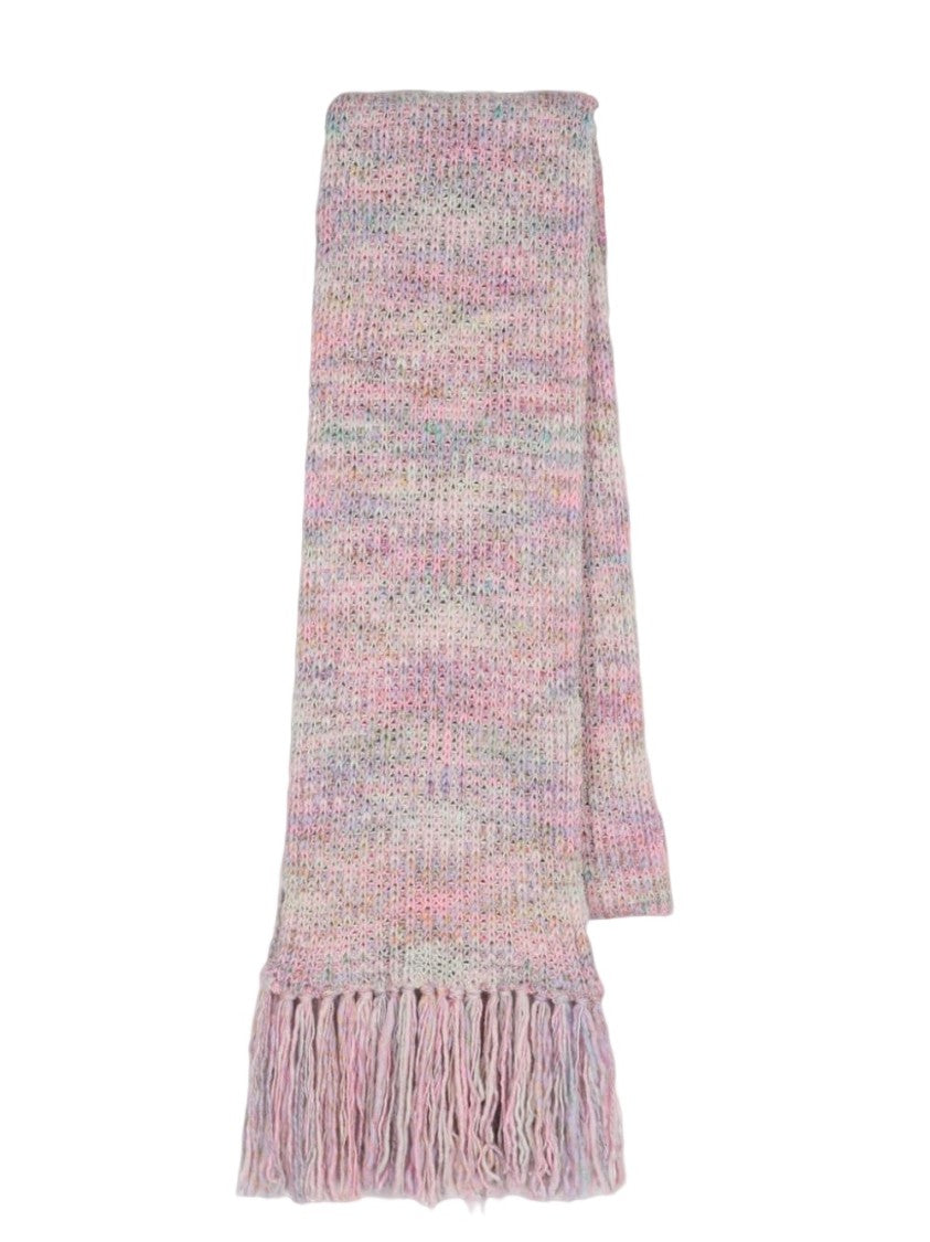 Isabel Marant Pastel Knitted Scarf With Fringed Ends
