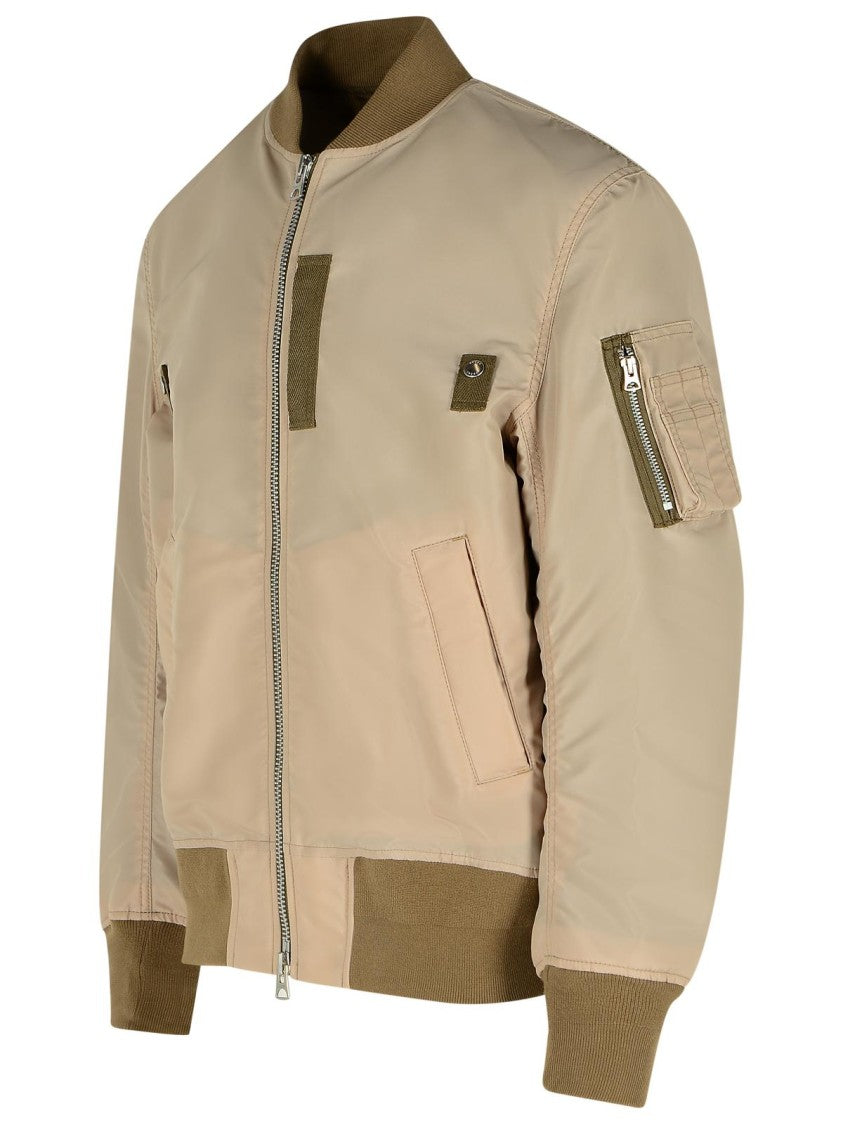 Sacai Beige Nylon Bomber Jacket
