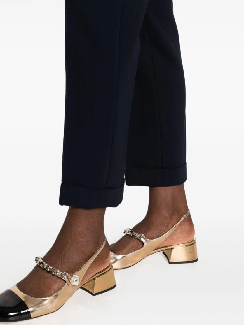Moschino Tailored Black Trousers With Refined Cuffs