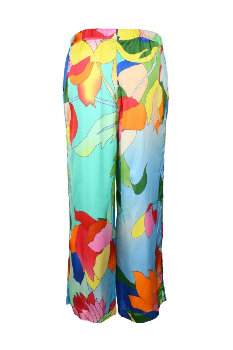 Semi Couture Floral-Pattern Wide-Leg Trousers In Viscose