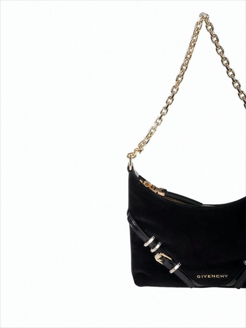 Givenchy Cotton Canvas Shoulder Bag With Gold-Tone Chain And Elegant Accents