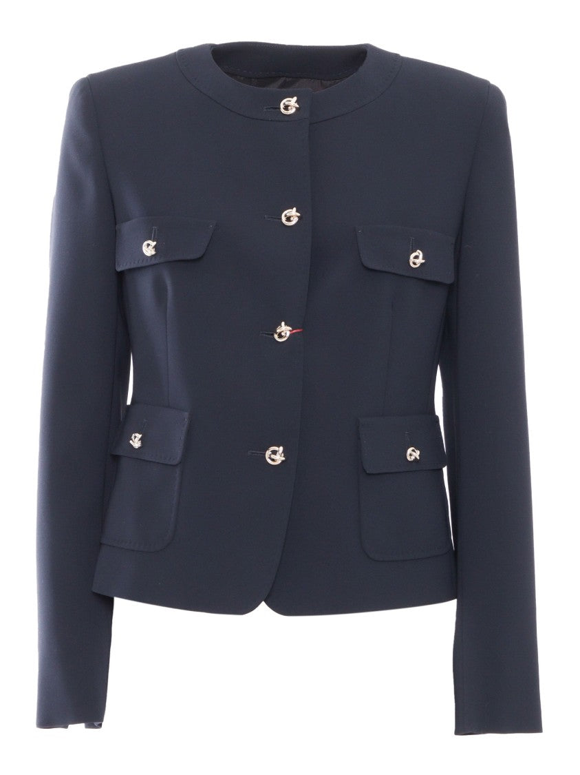 Max Mara Tailored Black Yana Jacket With Decorative Gold-Tone Buttons