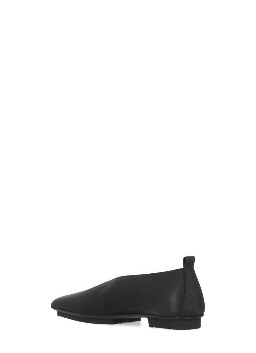 Uma Wang Black Smooth Leather Ballet Shoes