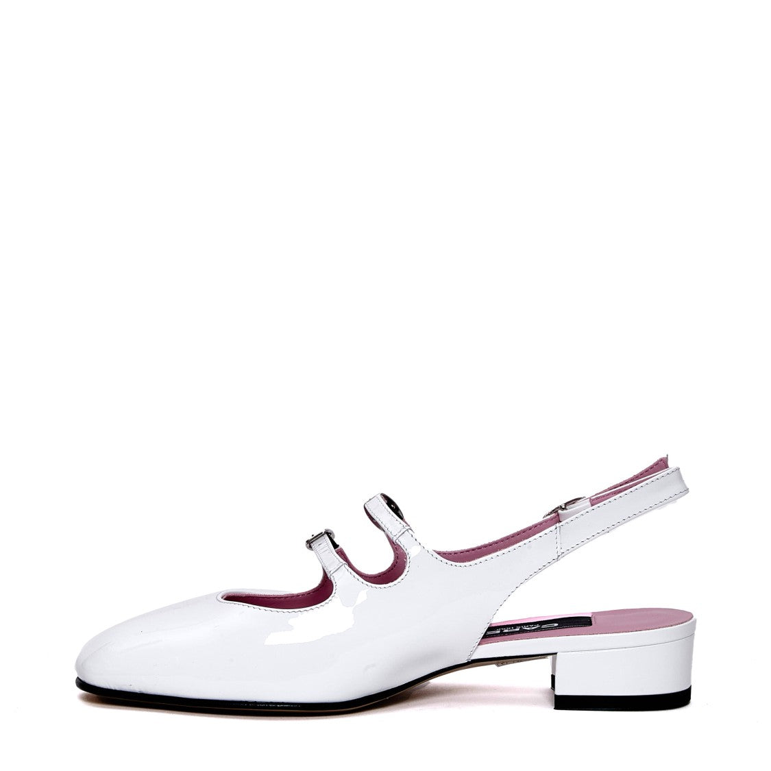 Carel Paris Slingback Vernice Bianca Tacco 30 Mm