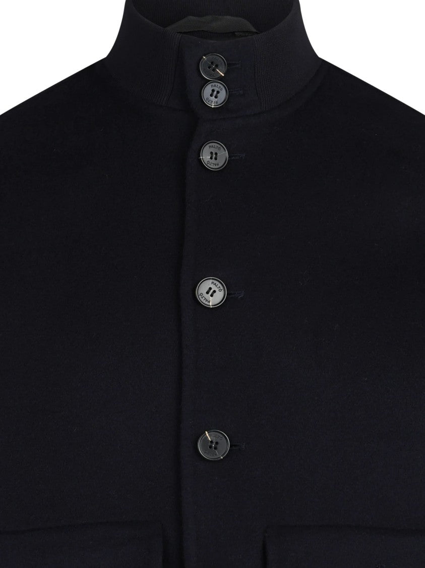 Paltò Gaspare Cropped High Stand Collar Wool Jacket