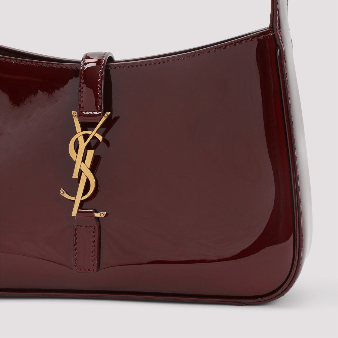 Saint Laurent Le 5 À 7 Burgundy Leather Shoulder Bag
