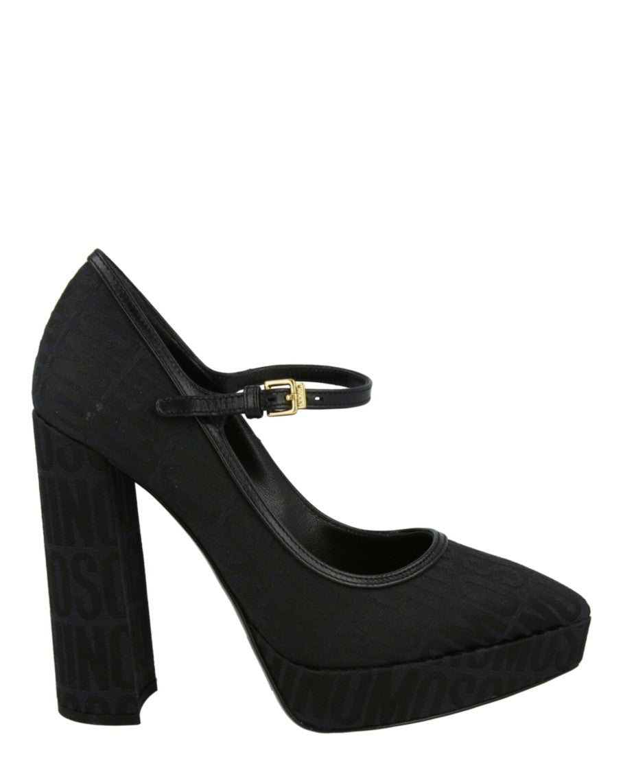 Moschino Logo Jacquard Mary Jane Pumps
