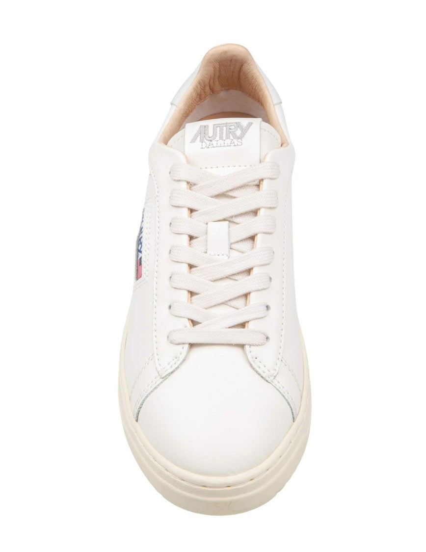 Autry Dallas Low Leather Sneakers, Cream White