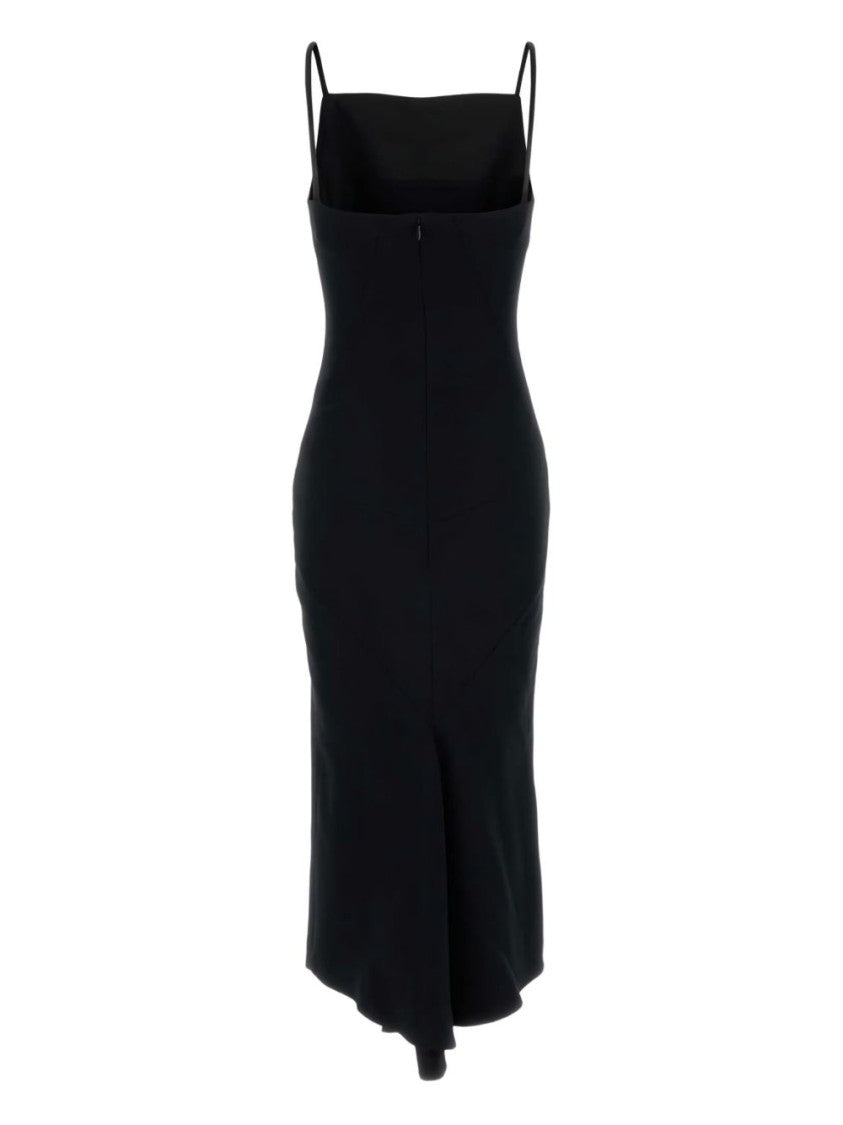 Givenchy Black Spaghetti Strap Form-Fitting Midi Dress