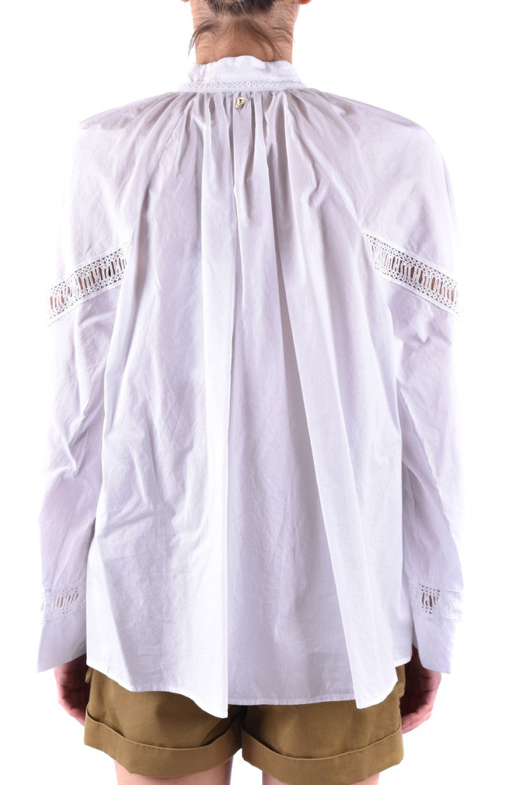 Dondup White Cotton Long-Sleeved Top