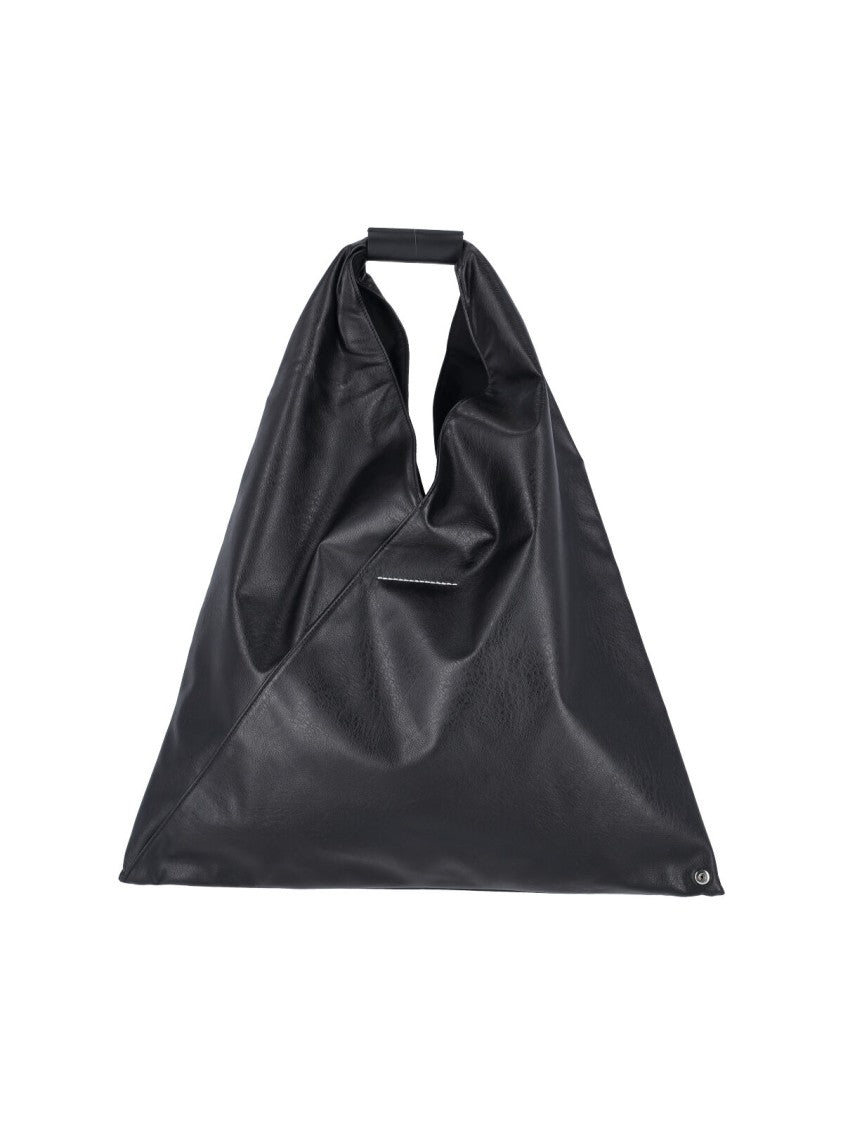 Mm6 By Maison Margiela Black Japanese Triangular Eco-Leather Tote Bag