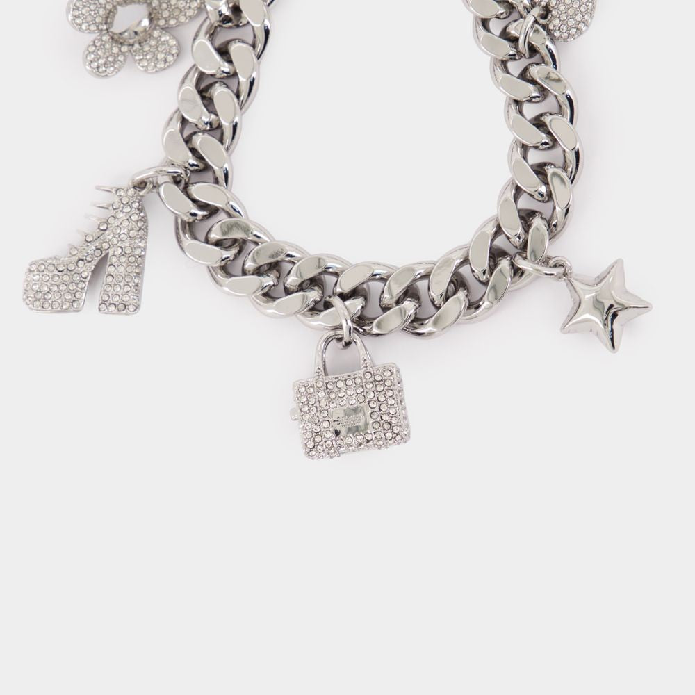 Marc Jacobs Mini Icon Pave Bracelet - Metal - Silver