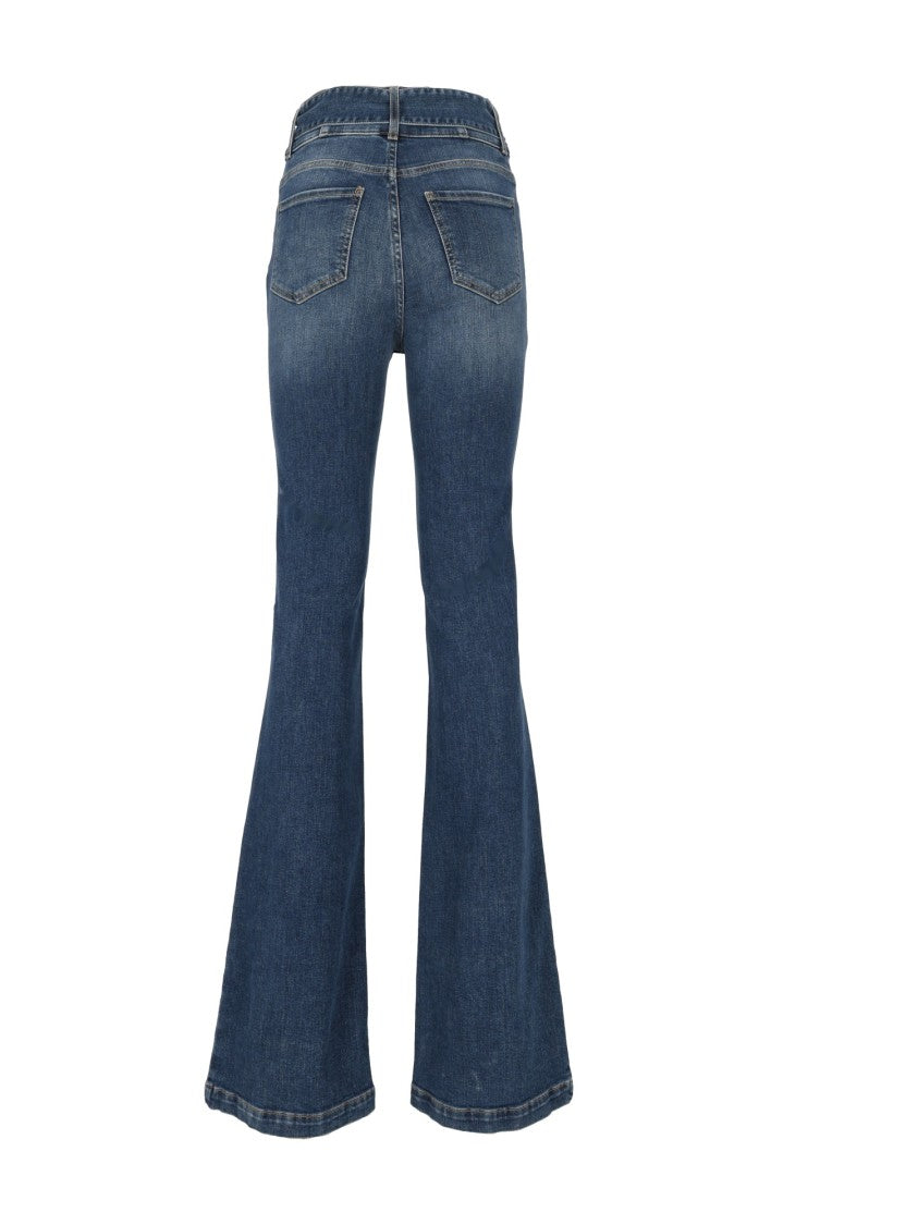 Elisabetta Franchi High-Waisted Flared Jeans With Matching Belt