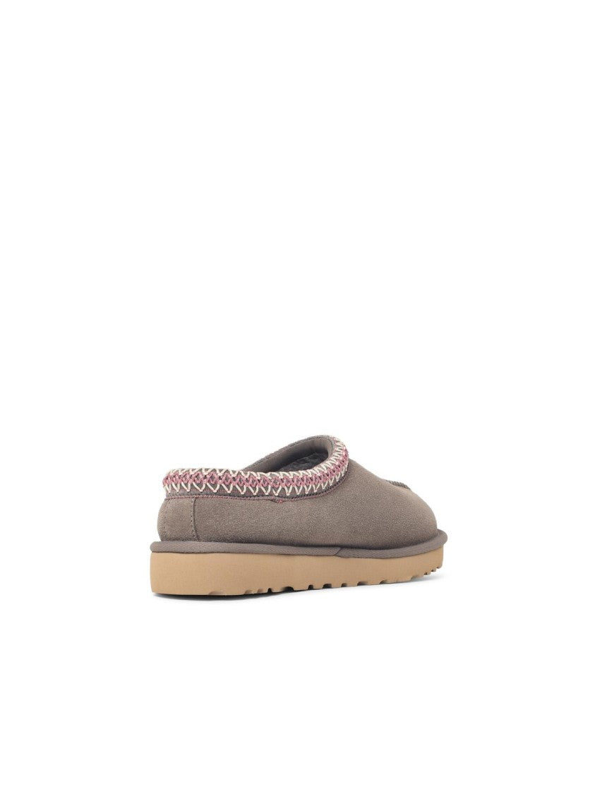 Ugg Stormy Gray Tasman Ii Embroidered Suede Loafers