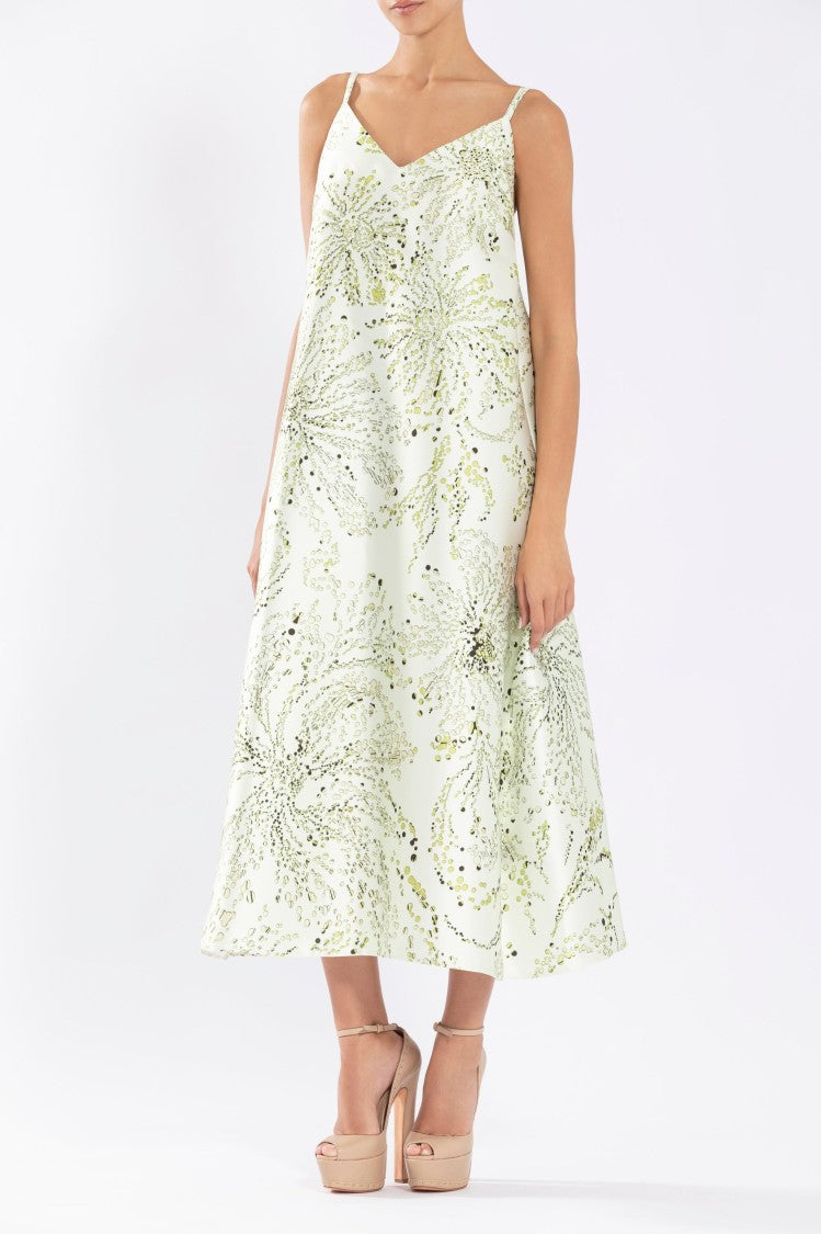 Saiid Kobeisy Mikado A-Line Dress With Dotted Floral Print