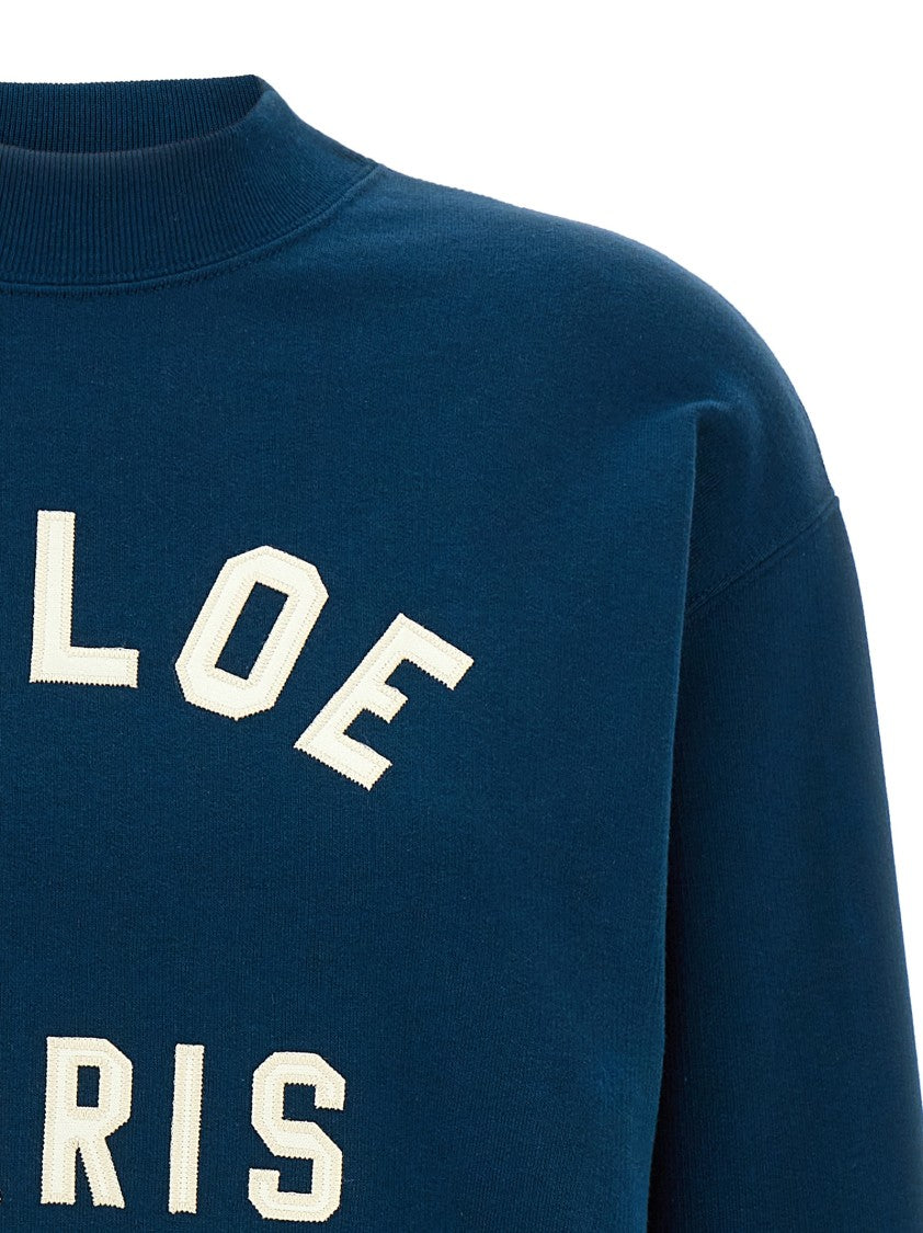 Chloé Mock Neck Brushed Cotton Sweatshirt