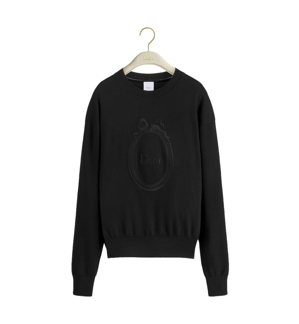Christian Dior White Pullover Crew Neck Tonal Emblem