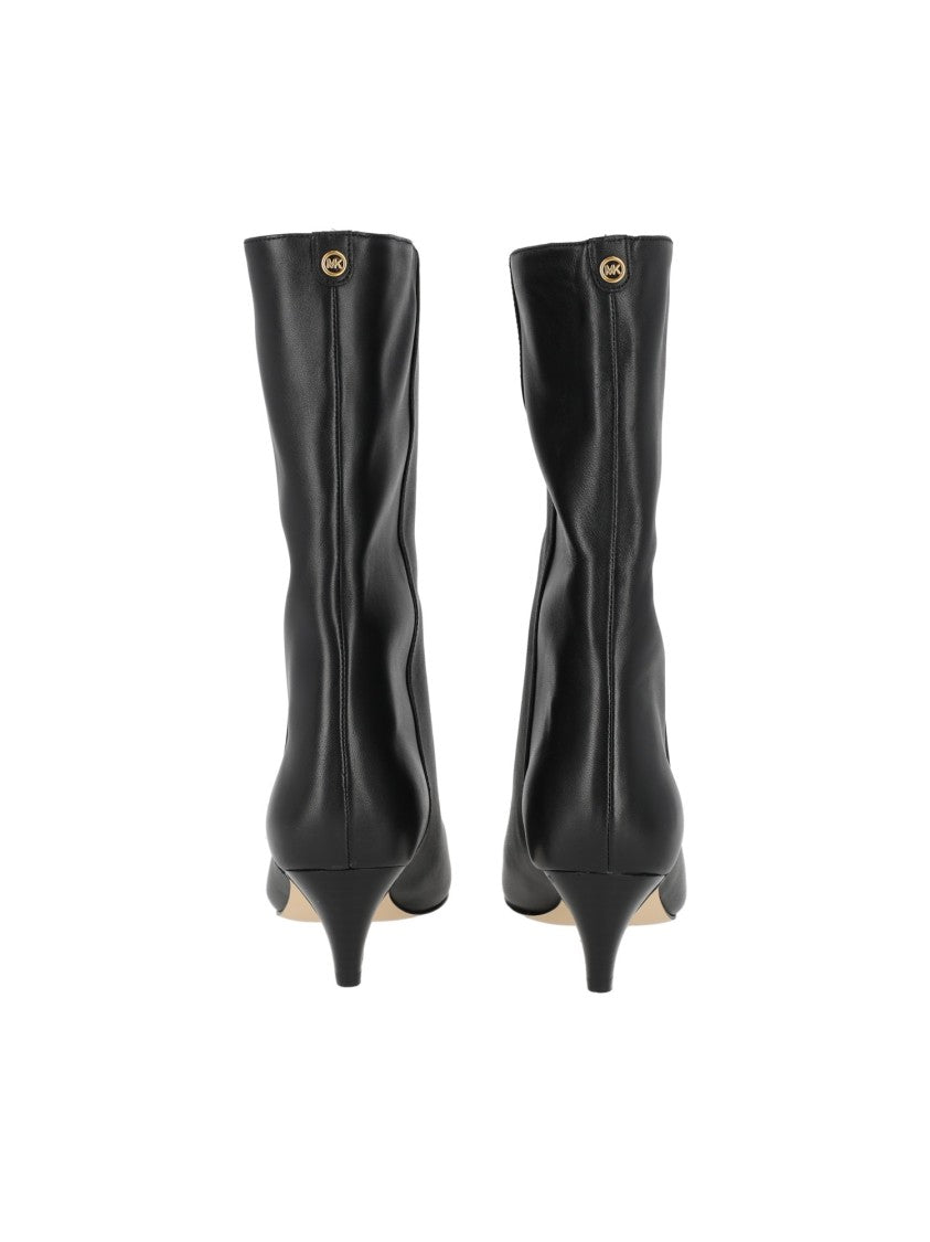 Michael Kors Black Daniela Kitten Heel Mid-Height Boots
