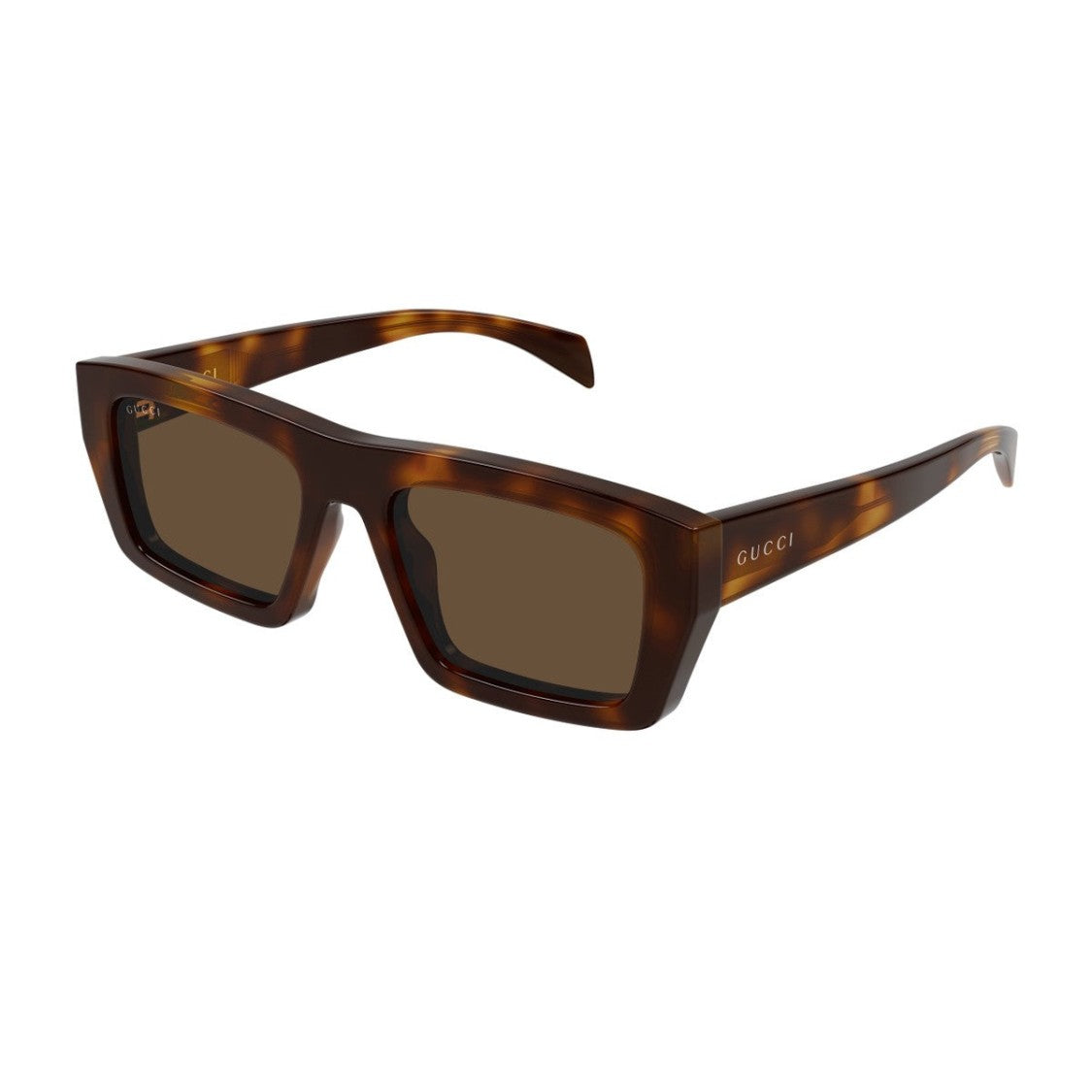 Gucci Havana Institutional Logo Gg2020s Recycled Acetate Rectangular Sunglasses
