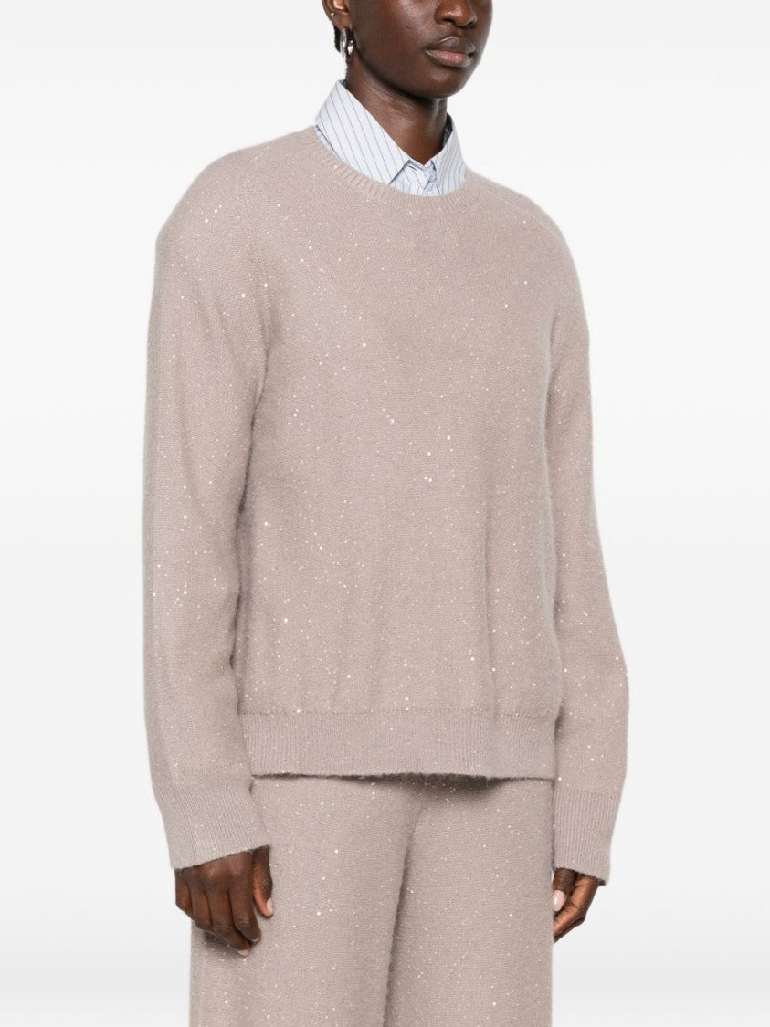 Fabiana Filippi Grey Relaxed Fit Speckled Sweater