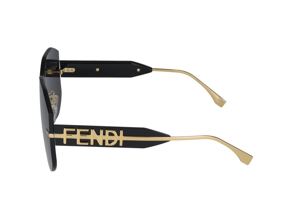 Maison Fendi Gold Fe40067u Geometric Sunglasses