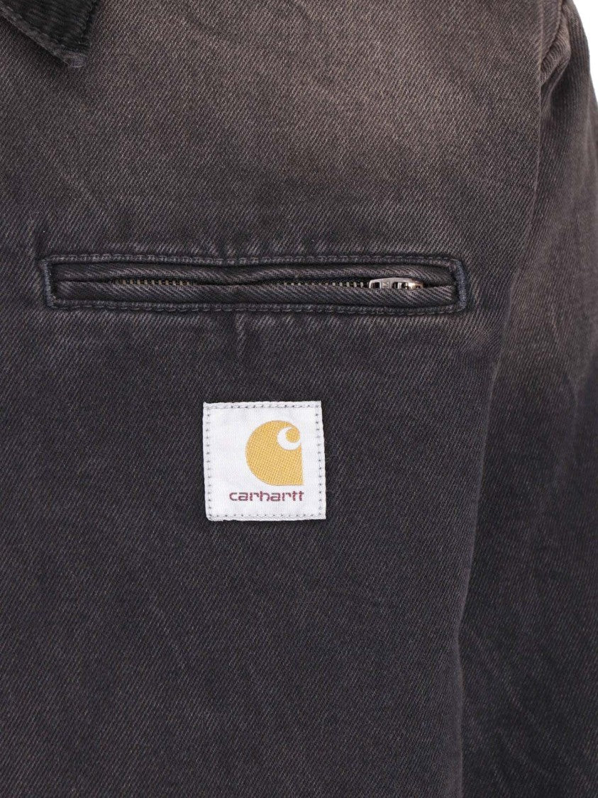 Carhartt Wip Black Og Detroit Worn-Effect Cotton Jacket