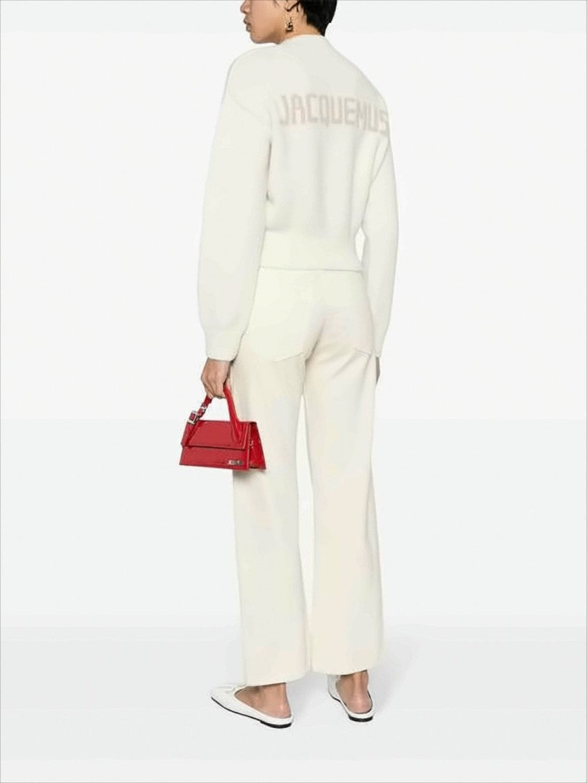 Jacquemus Relaxed Fit Alpaca Blend Sweater With Tonal Logo