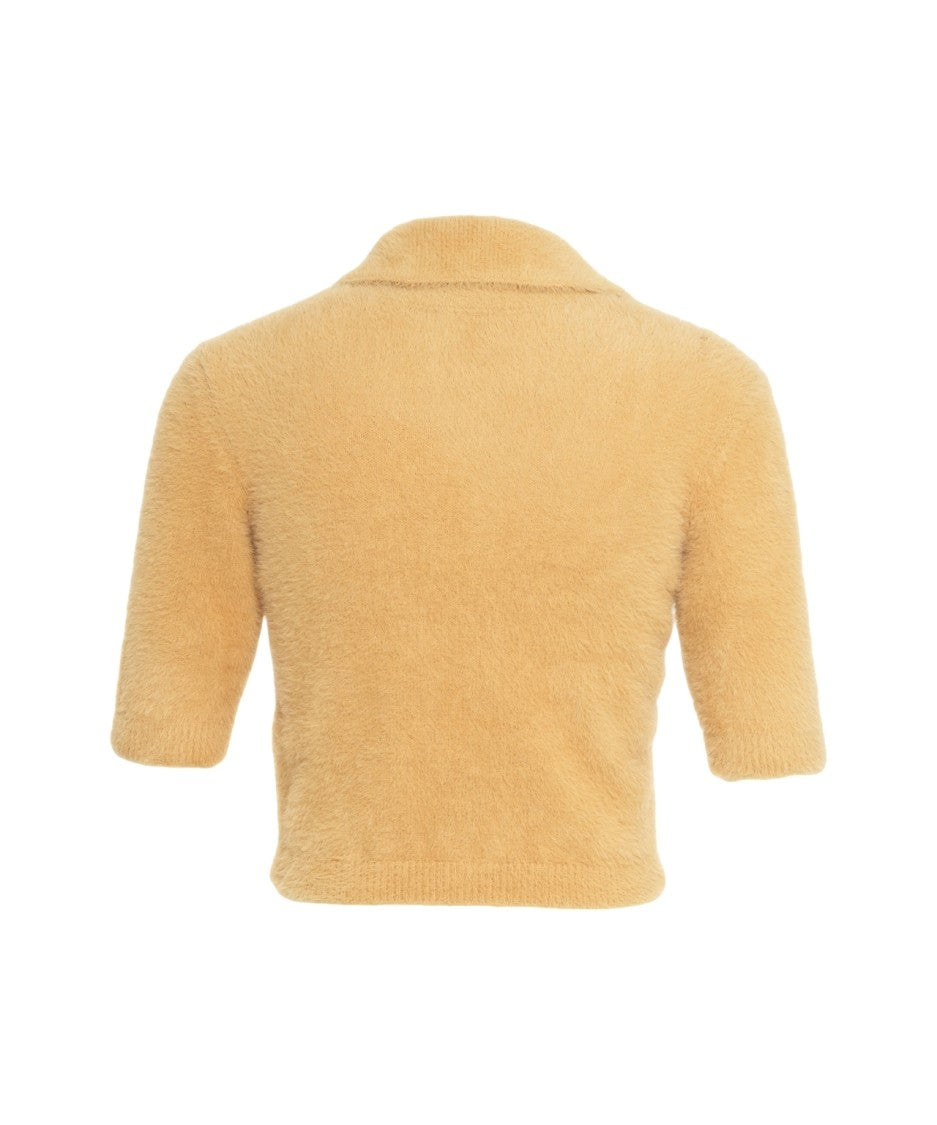 Elisabetta Franchi Cropped Beige Cardigan