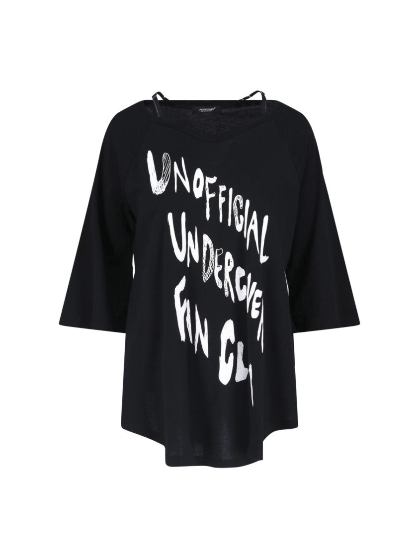 Undercover Black Loose-Fitting Hand-Painted Graphic T-Shirt