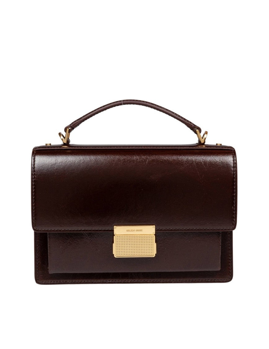 Golden Goose Venezia Leather Handbag Dark Brown Color