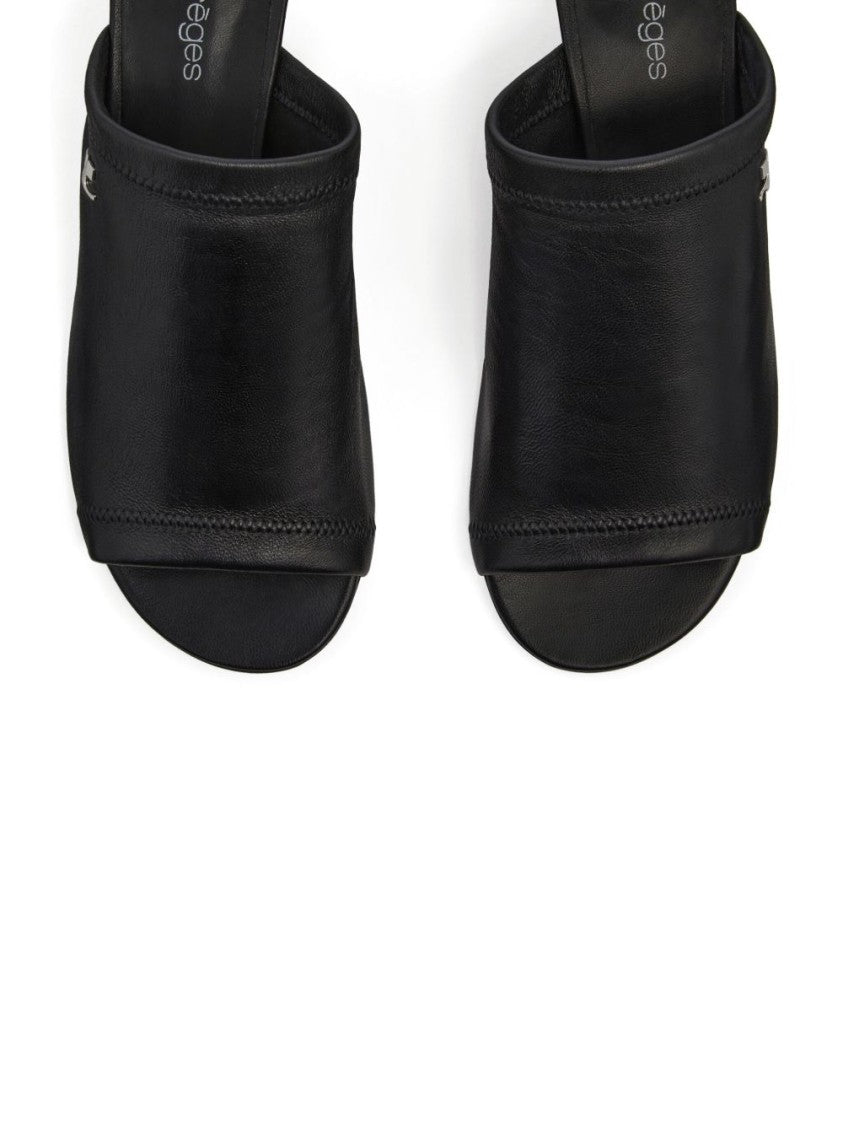 Courrèges Sculpted Heel Peep Toe Sandals
